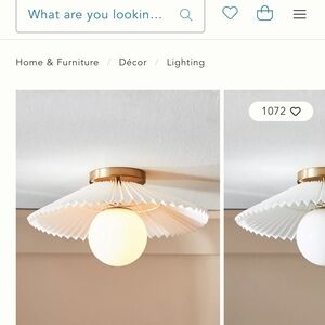 Anthropologie White and Gold Decorative Ceiling Accent